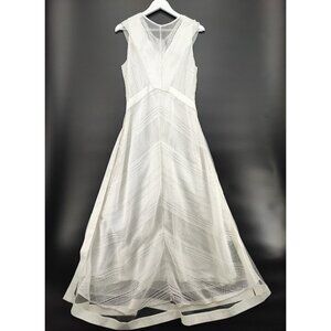 Smart and Joy Long Geometric Lace Engagement/wedding White Dress Size 8